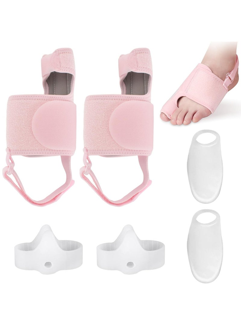 CMGTYYD Bunion Corrector, Hallux Valgus Corrector, Pink Adjustable Bunion Splint, Toe Separators Silicone, Toe Protectors Silicone, 6 Piece Set Orthopedic Bunion Correction for Men and Women (Pink)  - Image 1