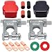 DLronwey Battery Terminal ConnectorsMilitary Spec Positive Negative Heavy Duty Battery Terminals with 4 pcs 2 Gauge 38 Copper Lugs4 Heatshrink2 Cover and Anti Corrosion Washers - Image 2