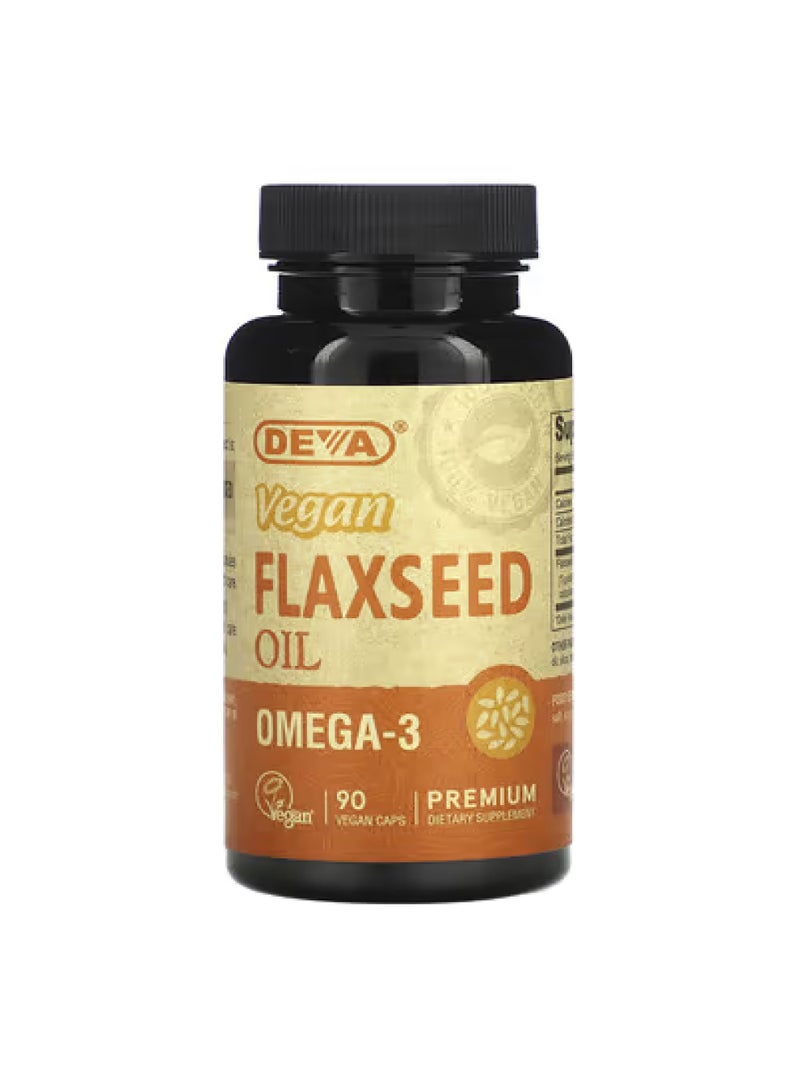 Deva Premium Vegan Flaxseed Oil, 90 Vegan Caps (500 mg per Cap)