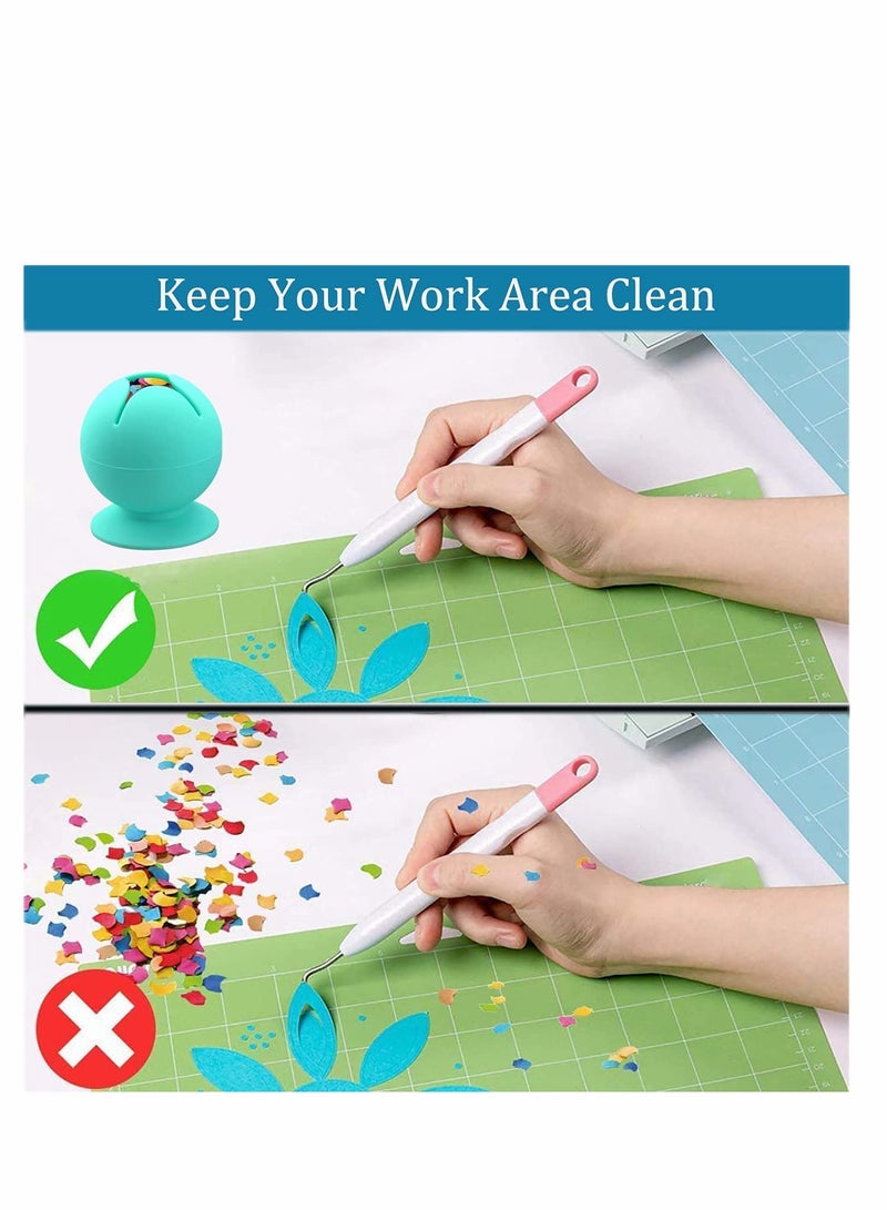 KASTWAVE Large Capacity Debris Collector with Stronger Suction Cup Soft Silicone HTV Waste Collector for Vinyl Disposing - Image 2