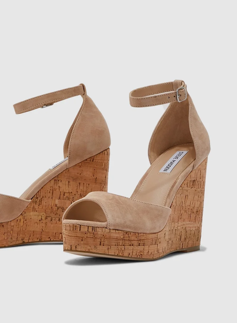 STEVE MADDEN Summers Wedge Sandal - Nude