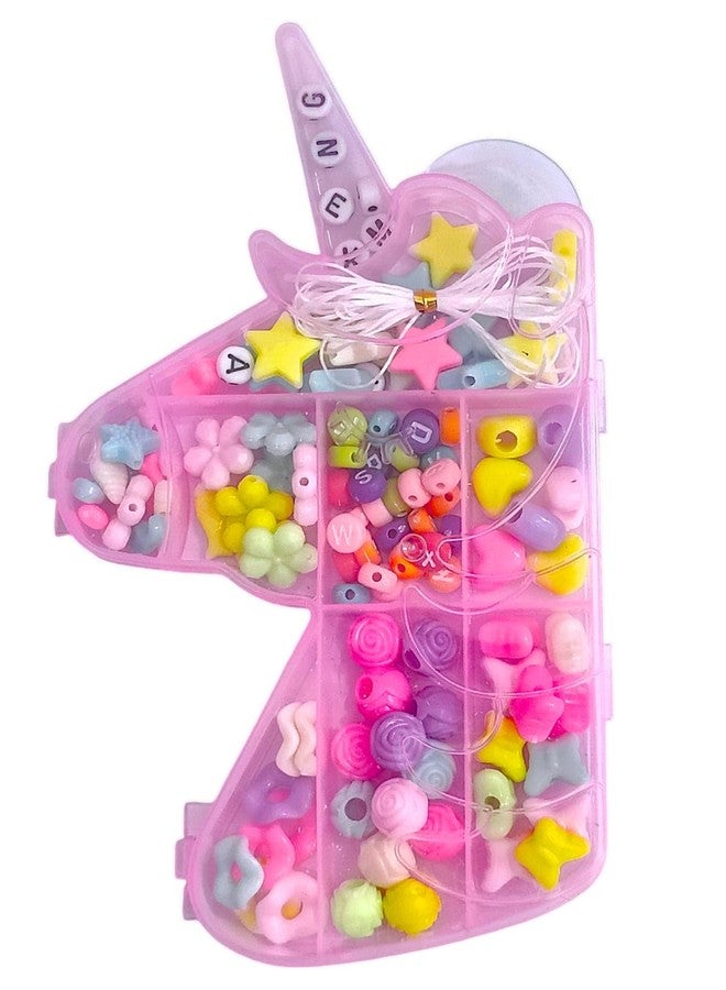 TERA13 ABS Unicorn Beads for Kids Crafts, Children's Jewellery Making Kit, DIY Bracelets Necklace Hairband and Rings Craft Kits for 4-12 Years Old Little Girls, Birthday Return gifts For Kids (2 PCS) - Image 1