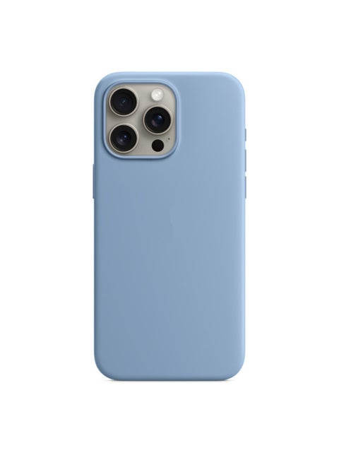 For Apple IPhone15 Liquid Silicone Phone Case 14Promax Magnetic Animation Original Official Website Protective Cover-Color:Lin Blue [true Liquid + Logo]-Applicable Models:For Iphone 15plus [magnetic Magsafe + Animated Pop-up Window + Carton Packaging]