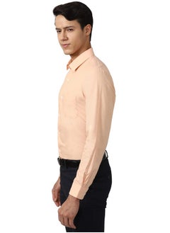 Peter England Peter England Men's Solid Slim Fit Shirt (PESFOSLPE52336_Light Peach 39)  - Image 2