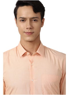 Peter England Peter England Men's Solid Slim Fit Shirt (PESFOSLPE52336_Light Peach 39)  - Image 4