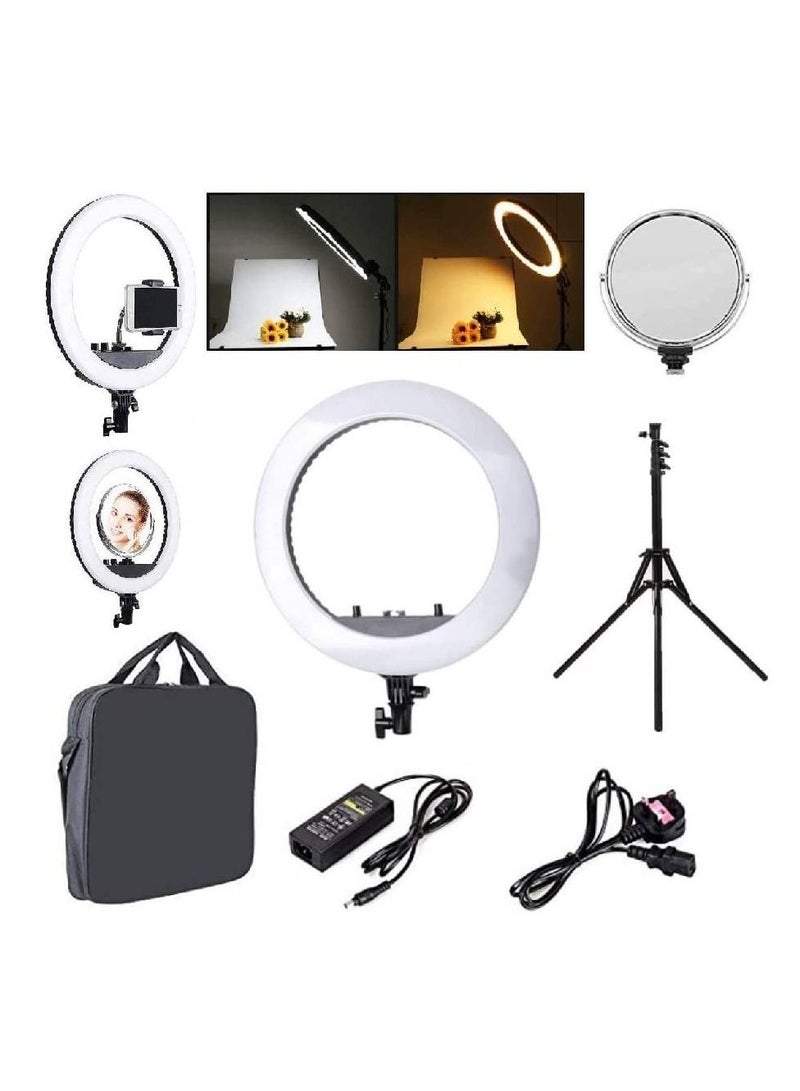 Ring Light 18 inch with Tripod Stand for Phone Camera iPad Selfie Live Stream YouTube TikTok Video Shooting Best Lighting Atmosphere - Image 1