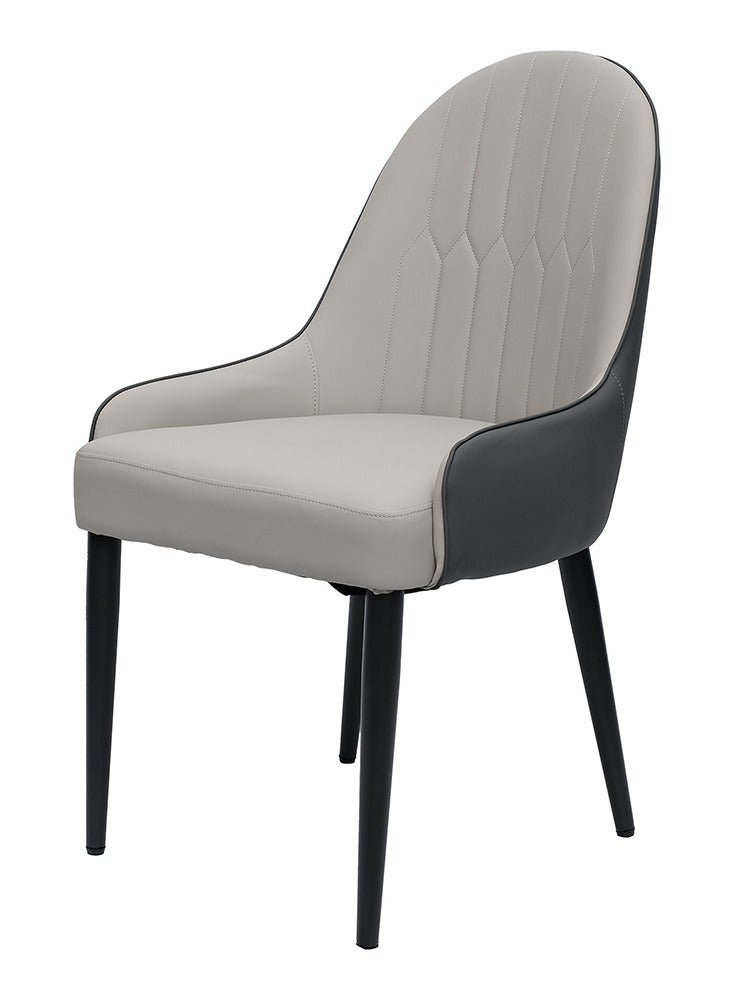 LANNYHOME Jeffcoco Furniture PU Leather Dining Chair,Grey Dining Chair Home Furniture,Desk Chair(One Piece Chair) - Image 1