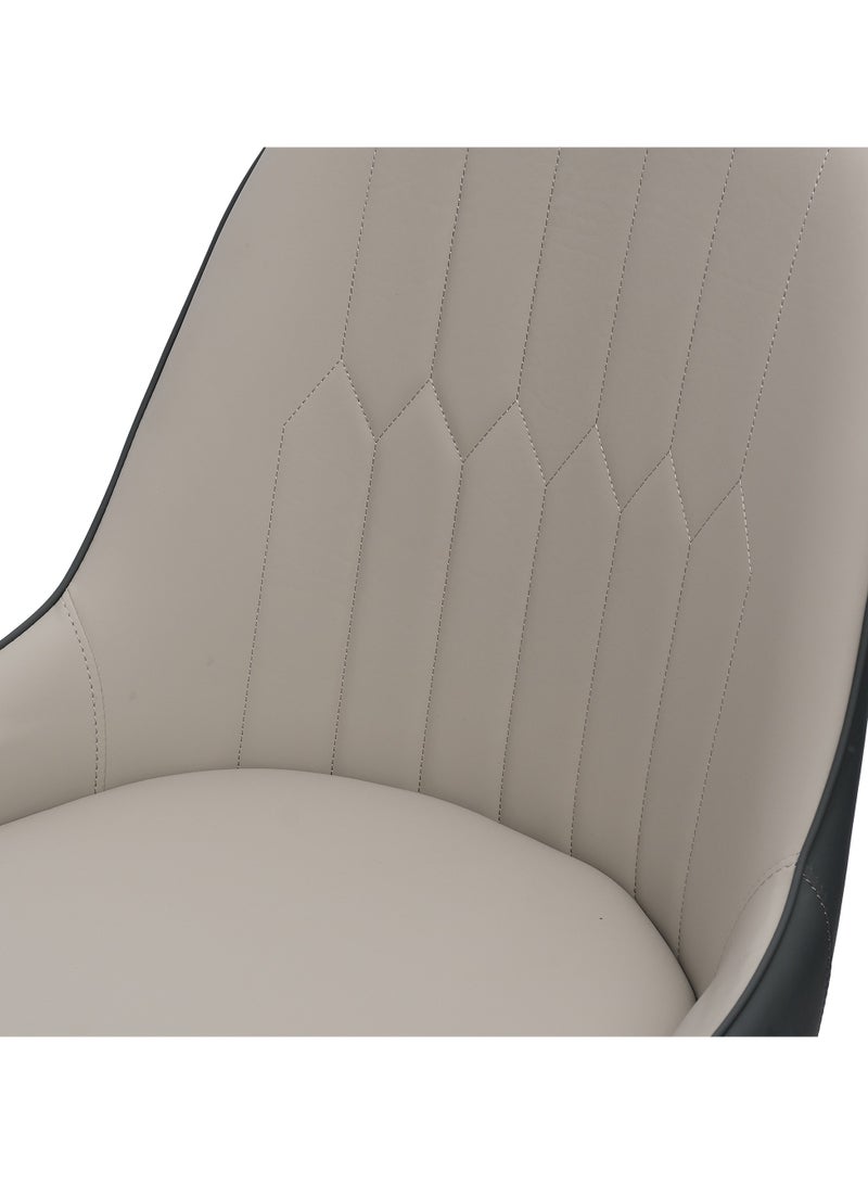 LANNYHOME Jeffcoco Furniture PU Leather Dining Chair,Grey Dining Chair Home Furniture,Desk Chair(One Piece Chair) - Image 3