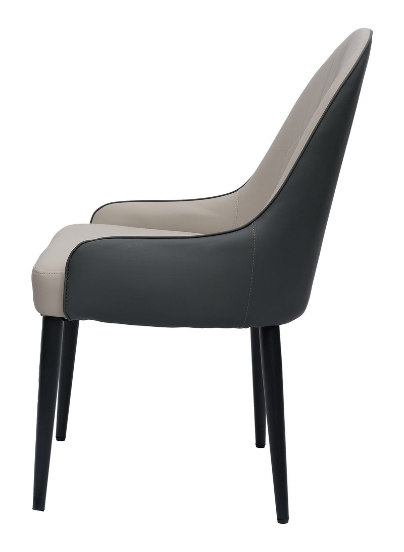 LANNYHOME Jeffcoco Furniture PU Leather Dining Chair,Grey Dining Chair Home Furniture,Desk Chair(One Piece Chair) - Image 5