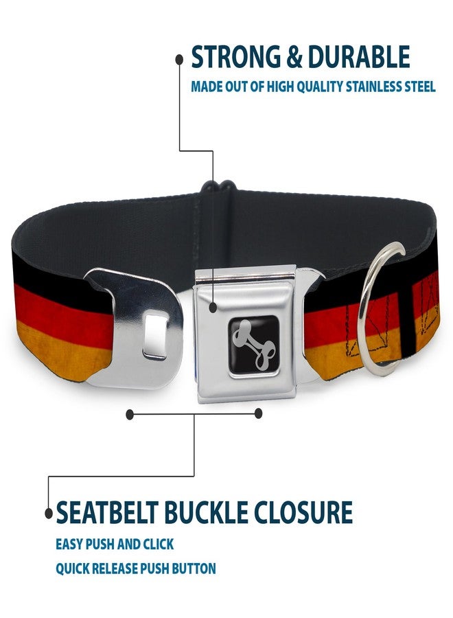 Buckle Down Buckle-Down Seatbelt Buckle Dog Collar - German Flag Distressed - 1" Wide - Fits 15-26" Neck - Large - Image 4