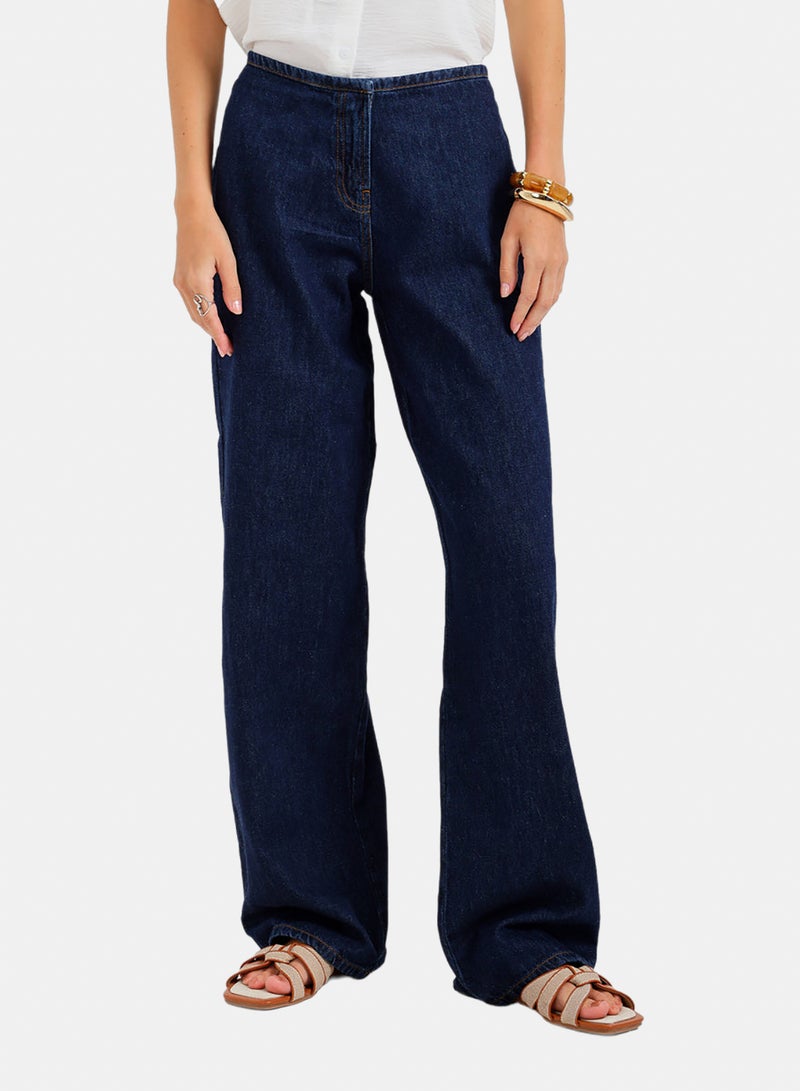 Carina Hidden-Closure Denim Pants - Image 1