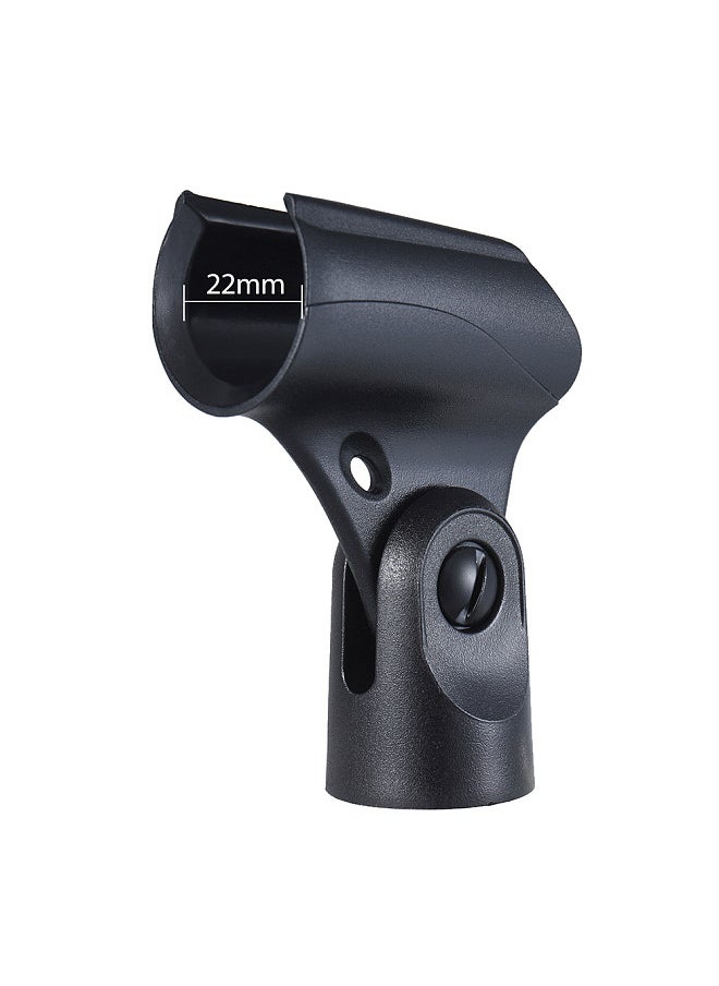 M-7 Plastic Mic Clip Wireless Microphone Holder φ22mm Adjustable Tilting Angle for All 22mm Diameter Handheld Transmitters Microphones