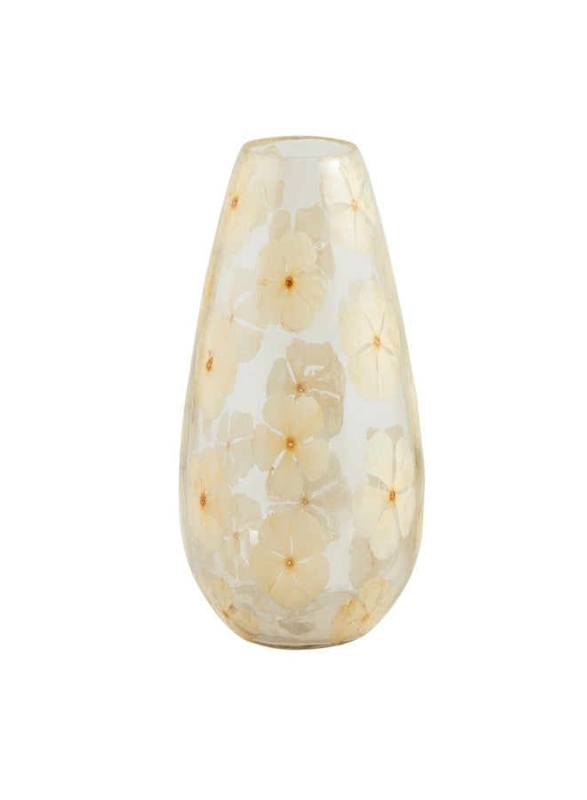 Mud Pie Small Pressed Flower Vase; Small 7" x 4 3/4" Dia - Image 1