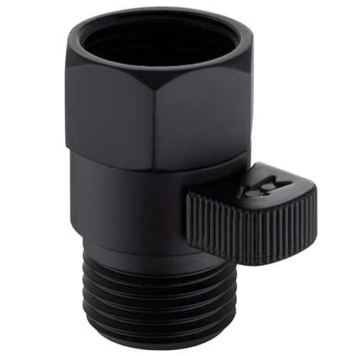 Aomasi Shower Head Valve Shut- off, Matte Black Flow Restrictor for Bathroom, Brass Water Saver Valve - Image 1