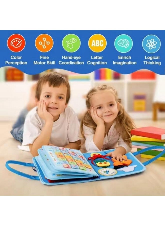 KolorFish KolorFish Toddler Busy Board Book - Montessori Toys for 2 Plus Years, Birthday Gift - 7 in1 Preschool Learning Activities with Life Skills,Alphabet,Number,Shape,Color,Animal,Weather - Image 4