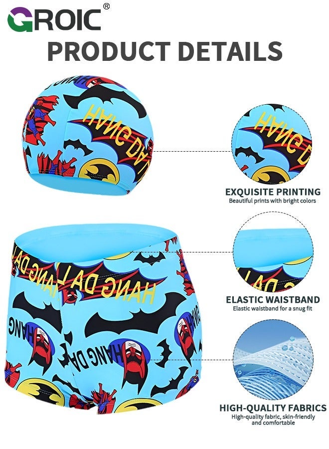 GROIC 6-Pieces Kids Swim Goggles Set, Batman Caps, Goggles, Trunks, Wing, Nose Clip, Earplug and Bag, Water Sports Learning Swimming Training Aids for 28-38Lb - Image 3