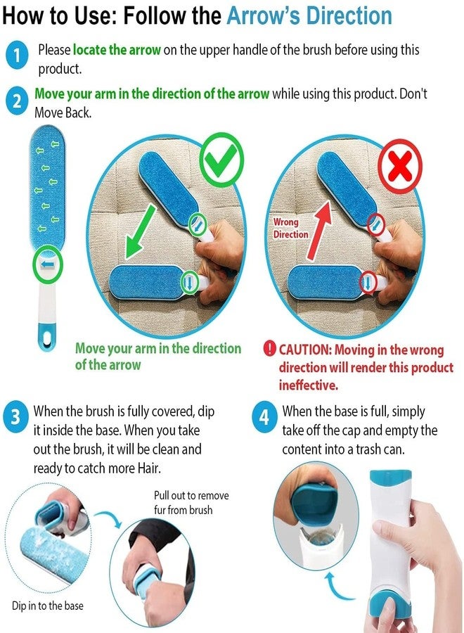 FOR YOUR PETS تقدم لكم FOR YOUR PETS مزيل شعر الحيوانات الأليفة للكلاب والقطط - لإزالة الفراء والوبر من الملابس والأثاث ومقاعد السيارات والأرائك، فرشاة مزدوجة الجوانب لإزالة الوبر، أداة تنظيف شعر الحيوانات الأليفة، أزرق ورمادي - Image 4