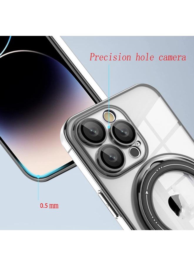 erorex - Case For iPhone 15 Plus Electroplating MagSafe 360 Degree Rotation Holder Shockproof Phone Case - Image 1