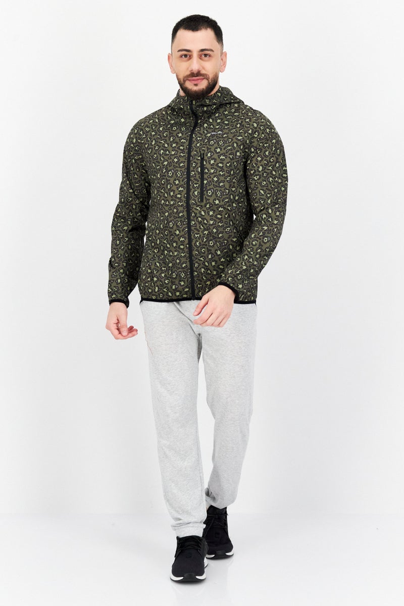 CONVERSE Men Sportswear Fit Running Sweatshirt, Olive Combo  - Image 2