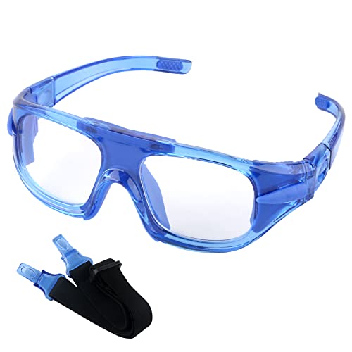 GGBuy Sports Basketball Goggles Outdoor Football Protective Glasses Head Mounted Frame Dual Purpose Safety Eyewear Anti Shock Collision (Blue) - Image 1