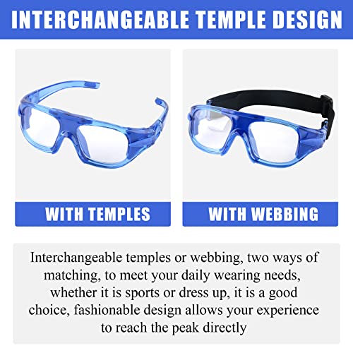GGBuy Sports Basketball Goggles Outdoor Football Protective Glasses Head Mounted Frame Dual Purpose Safety Eyewear Anti Shock Collision (Blue) - Image 2