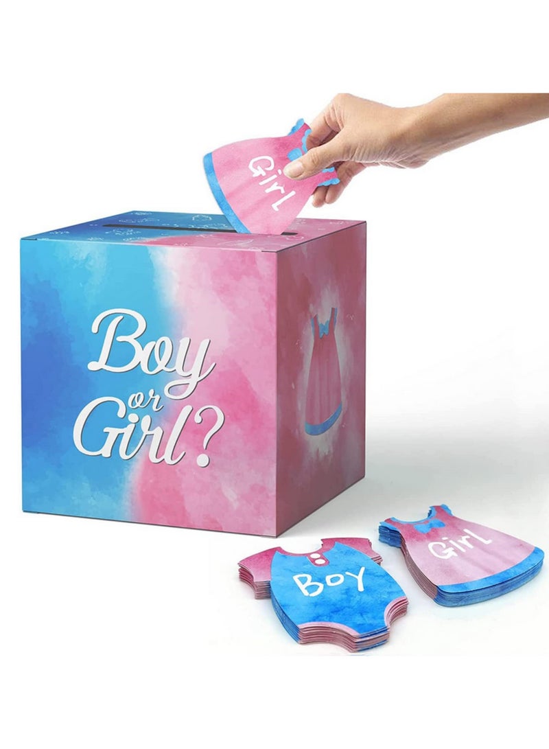 قطعة واحدة صندوق اقتراع أزرق فاتح لكشف جنس المولود - لعبة التصويت لمعرفة إذا كان المولود ولداً أو بنتاً - ديكورات ومستلزمات ممتعة لحفلات استقبال المولود - Image 1