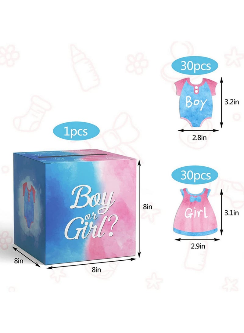 قطعة واحدة صندوق اقتراع أزرق فاتح لكشف جنس المولود - لعبة التصويت لمعرفة إذا كان المولود ولداً أو بنتاً - ديكورات ومستلزمات ممتعة لحفلات استقبال المولود - Image 2