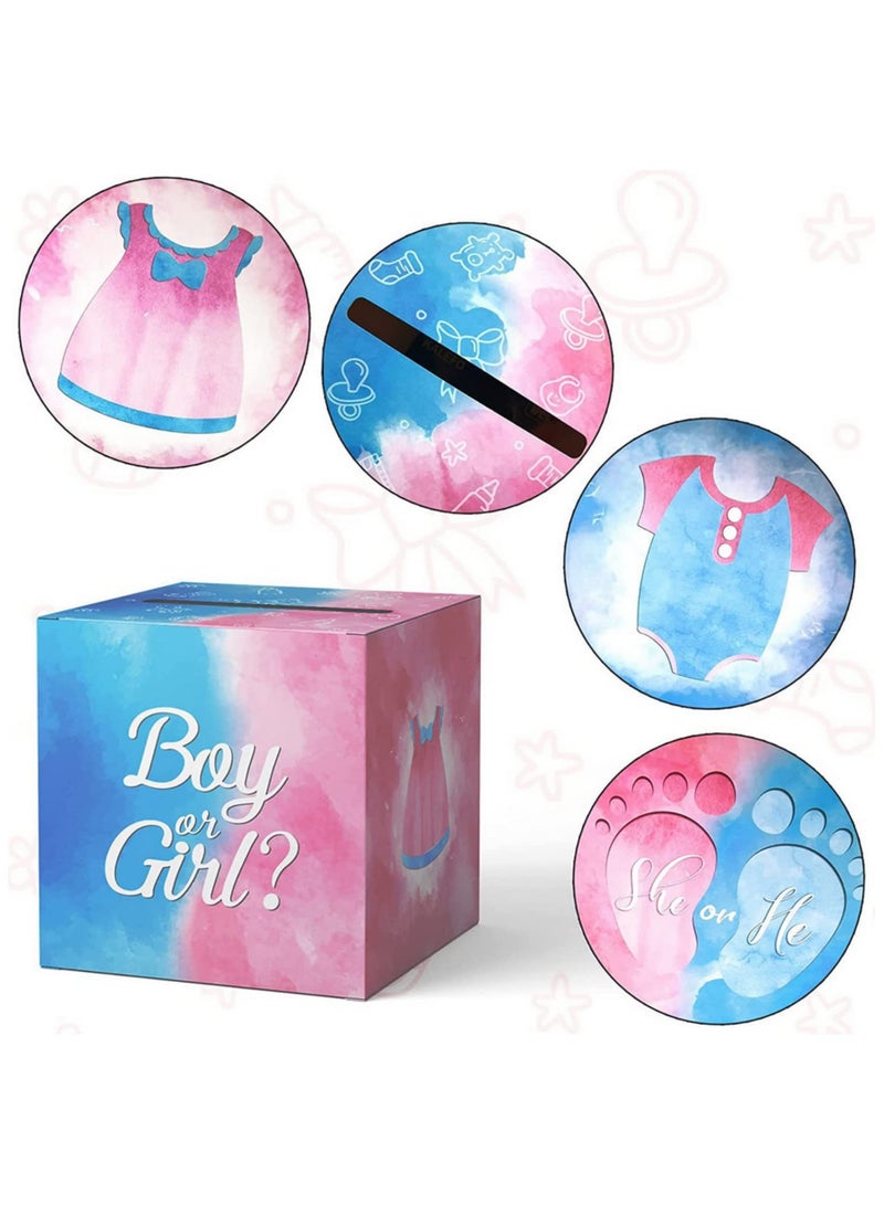 قطعة واحدة صندوق اقتراع أزرق فاتح لكشف جنس المولود - لعبة التصويت لمعرفة إذا كان المولود ولداً أو بنتاً - ديكورات ومستلزمات ممتعة لحفلات استقبال المولود - Image 5