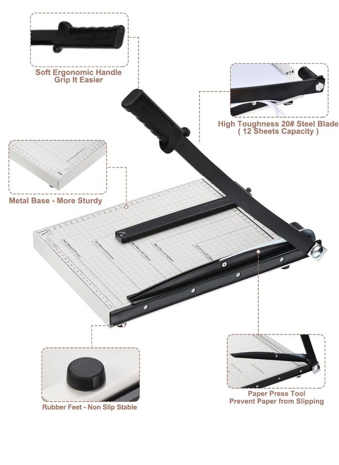 CHHQLZS - Paper Cutter Heavy Duty Cutting Length Professional Large Paper Cutter 12 Sheets Capacity Paper Cutter for Card Paper, Safe and Efficient, Widely Used in Office, School, Home - Image 1