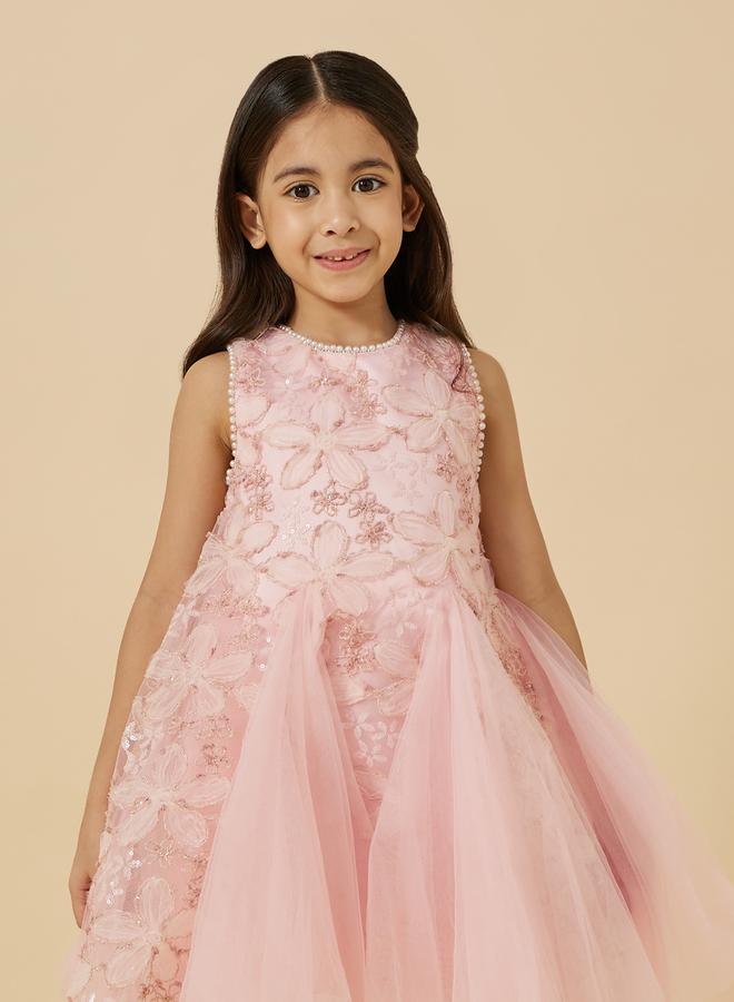 Styli Embellished Mesh Sleeveless Dress - Image 3