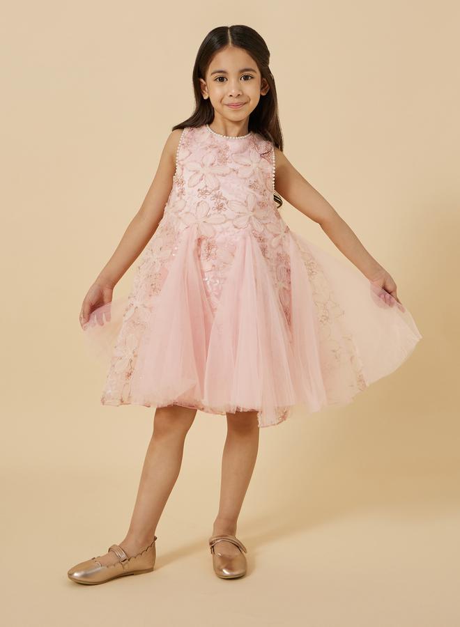 Styli Embellished Mesh Sleeveless Dress - Image 2