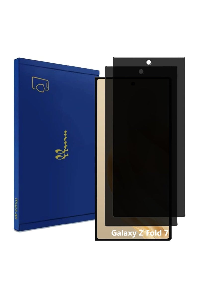Muzz Screen Protector for Samsung Galaxy Z Fold 7 9H Hardness 2.5D Curved Tempered Glass Anti-Scratch Bubble Free for Z fold7 5G Privacy Glass 2 Pack - Image 1