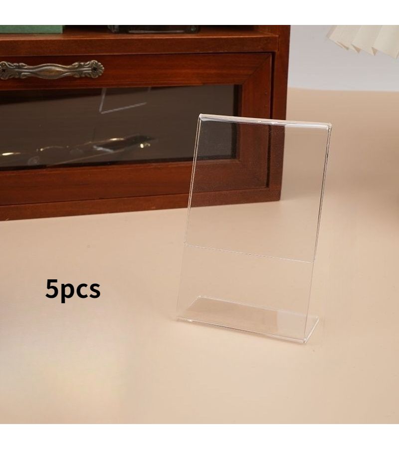 Transparent Acrylic 5pcs Photo Frame Set Desktop Display Stand 3 Inch Mosaic Tiles - Image 1