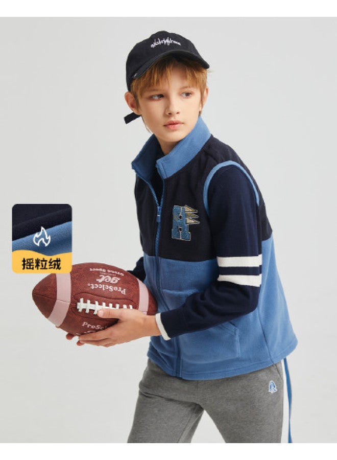 Hush Puppies سترة محايدة للرجال والنساء والأطفال سترة خريف وربيع عادية بياقة نصف عالية سترة أطفال - Image 1
