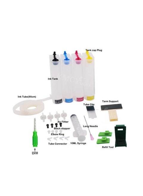 Continuous Ink Supply System Universal 4Color CISS kit with accessaries ink tank