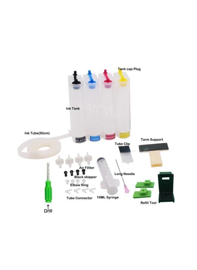 Generic - Continuous Ink Supply System Universal 4Color CISS kit with accessaries ink tank - Image 1