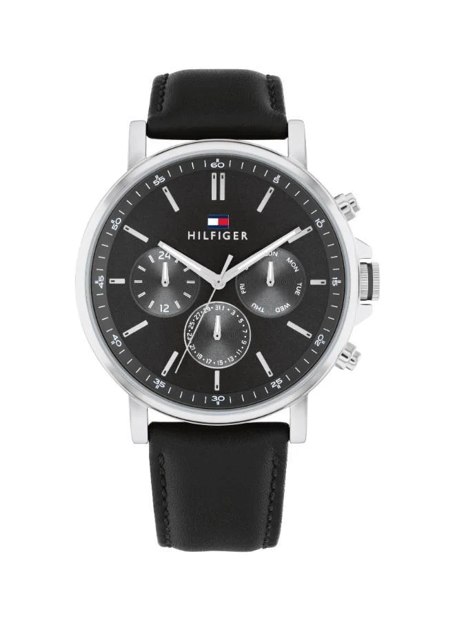 Tommy Hilfiger Analogue Multifunction Quartz Watch for Men with Black Leather Bracelet - 1710586