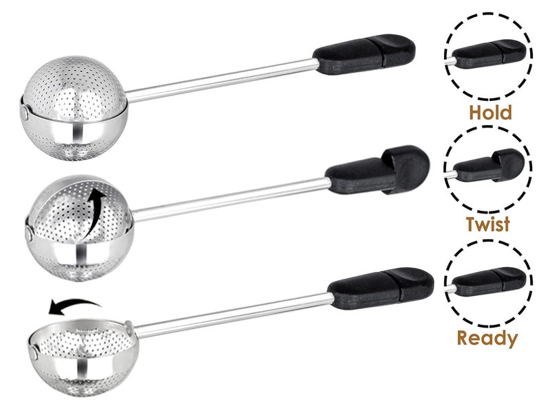 SHULABH CREATIVE Shulabh creative Twisting Tea Infuser Stainless Steel Tea Infusers for Loose Tea Green Tea Infuser Green Tea Filter Stainless Steel Tea Infuser Steel Infuser Pack of 1  - Image 3