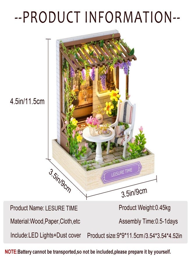 CUTEROOM DIY Miniature House Kit, Tiny Flower Dollhouse with Dust Cover, Mini Wooden Dollhouse for Adults to Build, Gift for Women Girls - Image 2