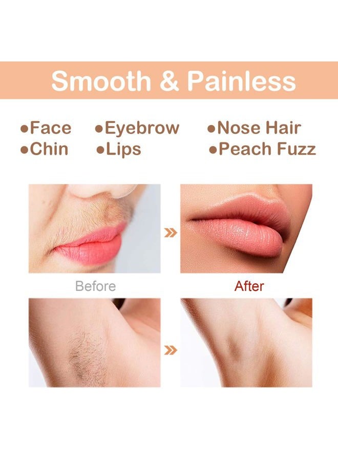 Evolvique Facial Hair Removal Eyebrow Trimmer - Facial Shaver Device 2 in 1 Remover for Face Peach Fuzz Eyebrow Nose Ear Hair Chin Lips Armpit with LED Light Rechargeable for Women Men Travel Size (Gold) - Image 3