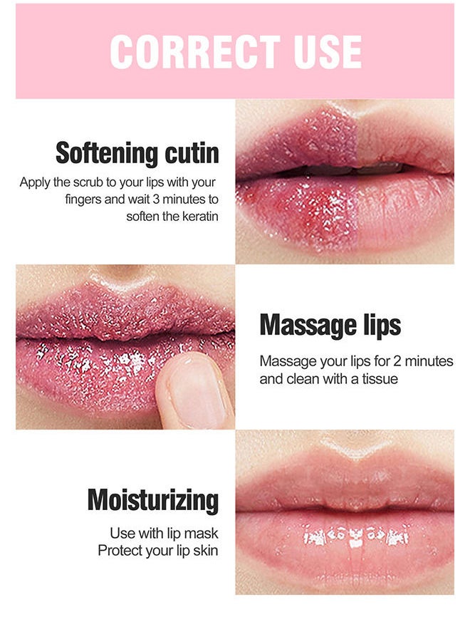 Julystar Lip Scrub, Lip Mask and Lip Exfoliator with Double Effect, Repair Lip Mask for Dry, Cracked Lips, Collagen Booster Sleeping Lip Mask Repair Treatment to Restore, Lip Moisturizer for Lip Treatment Care  - Image 4