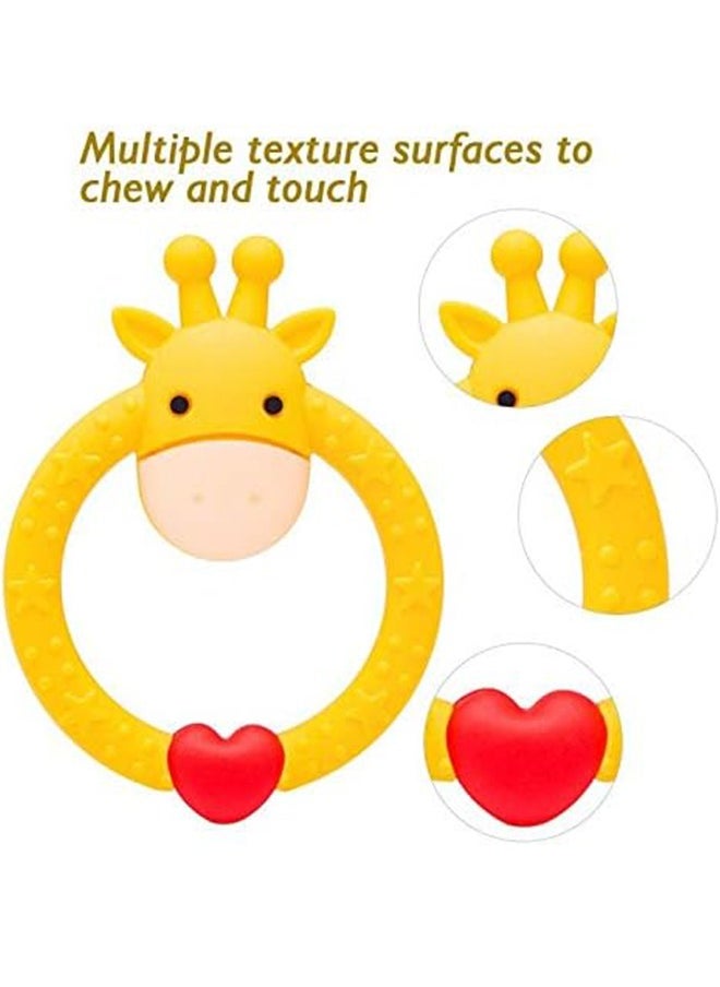 Kissy Baby 2PCS Baby Teether Toy for 3 Months Above Infant Sore Gums Pain Relief and Baby Shower (Yellow)  - Image 4