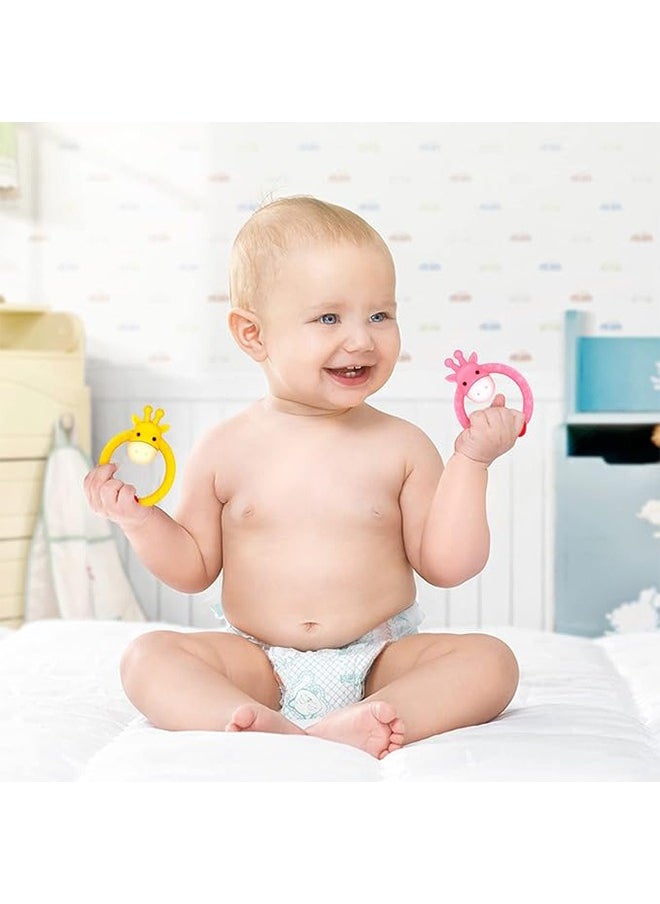 Kissy Baby 2PCS Baby Teether Toy for 3 Months Above Infant Sore Gums Pain Relief and Baby Shower (Yellow)  - Image 5
