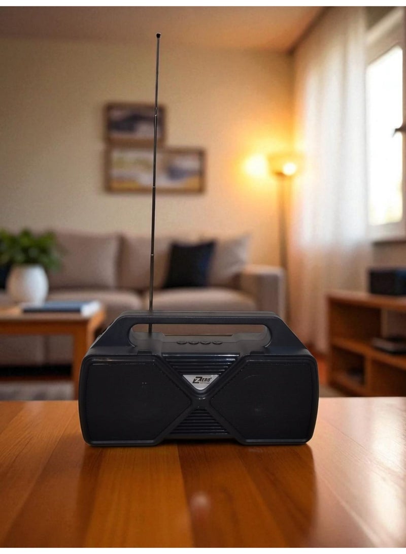 زيرو مكبر صوت  Z305  لاسلكية محمولة  قابلة للشحن تعمل بالطاقة الشمسية تدعم  راديو FM بصوت كبير وعالي الجودة ويحتوي على كشاف يدعم كارت الميموري وفلاش يو إس بي - أسود - Image 5