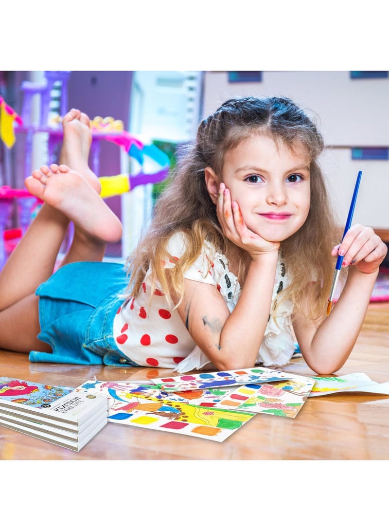 SYOSI 8Pack Pocket Watercolor Painting Book, Painting Watercolor Bookmarks, Watercolor Painting Paper Set for Kids, Travel Pocket Watercolor Kit with Paints, Birthday, Children's Day Gifts for Kids - Image 5