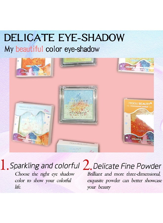 Misiou Beauty Landscape eyeshadow tray, waterproof, color, pearl, stage, white clouds blue sky green grassland #01  - Image 5