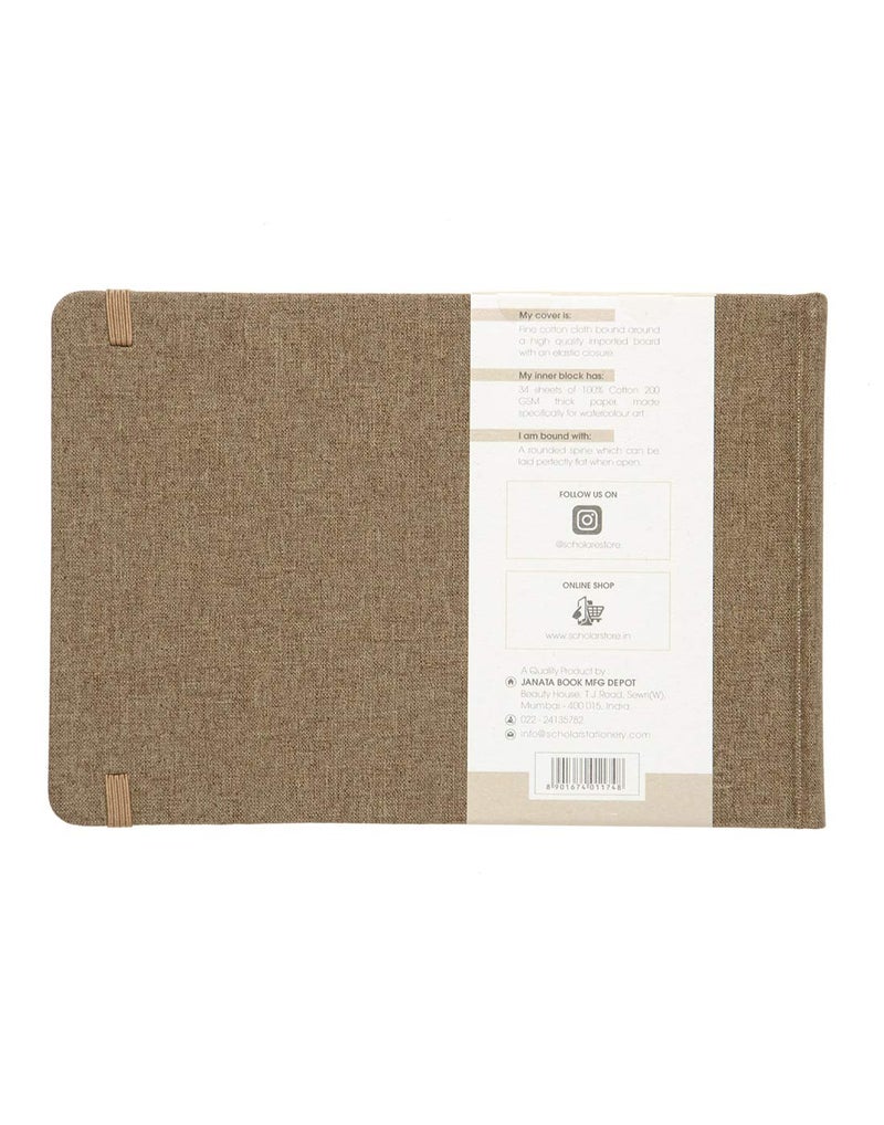 Scholar A5 Watercolour Journal (200 GSM 100% Cotton) (Khakhi) - Image 3
