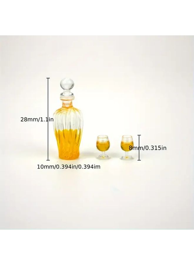 Miniature Dollhouse Whiskey Set With Tiny Food Photography Props Decorative Small Landscape Scenes Package A - Image 4