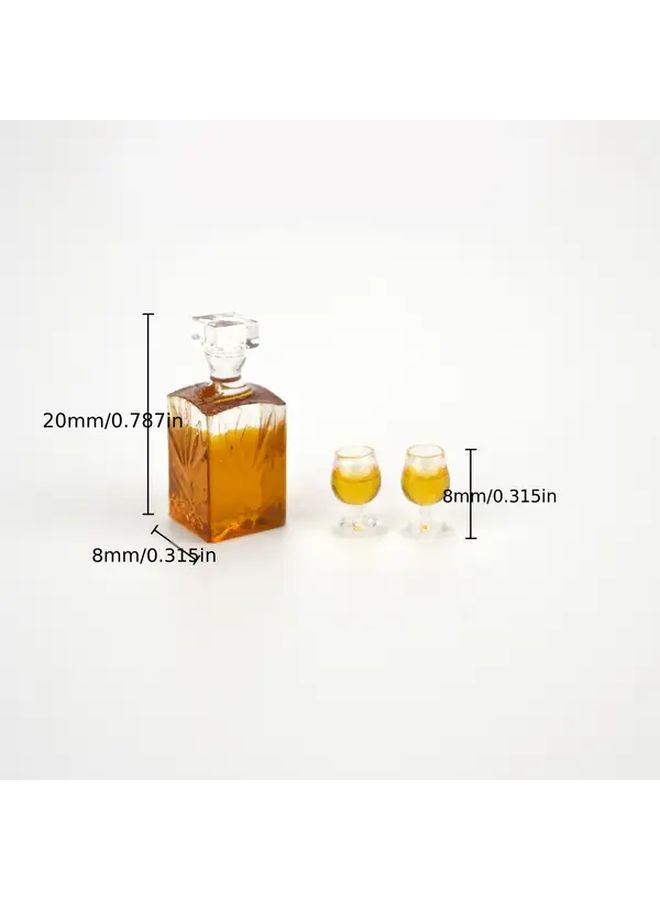 Miniature Dollhouse Whiskey Set With Tiny Food Photography Props Decorative Small Landscape Scenes Package A - Image 3