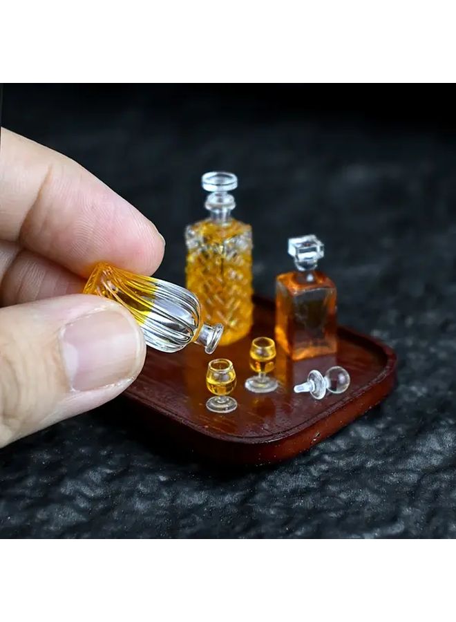 Miniature Dollhouse Whiskey Set With Tiny Food Photography Props Decorative Small Landscape Scenes Package A - Image 5